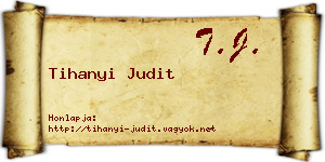 Tihanyi Judit névjegykártya